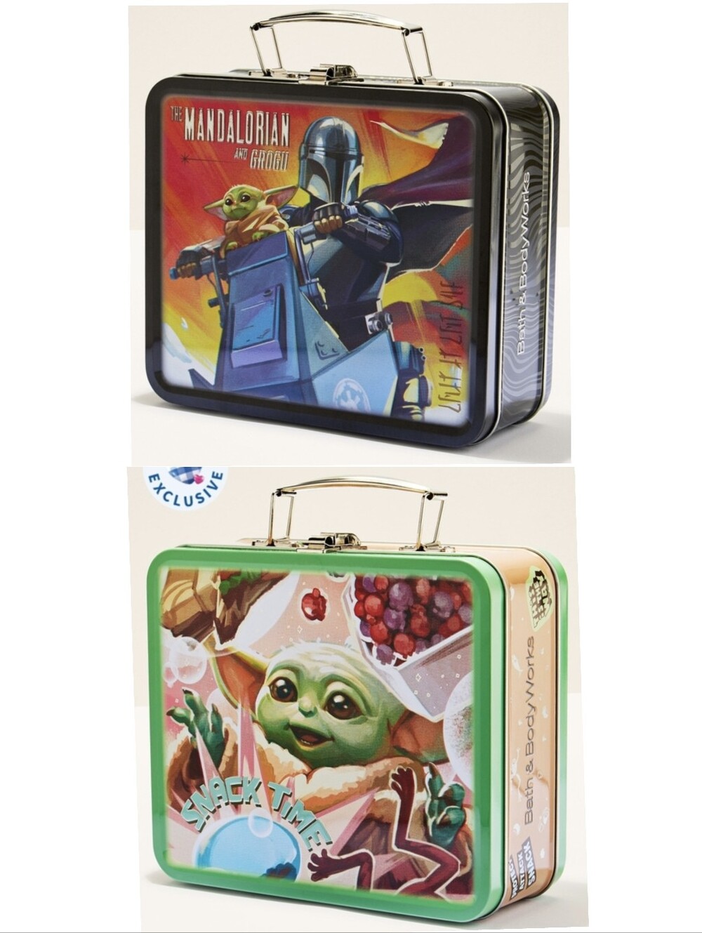 New Bundle 2 Bath & Body Works Star Wars Grogu Tin Disney Baby Yoda& Mandalorian